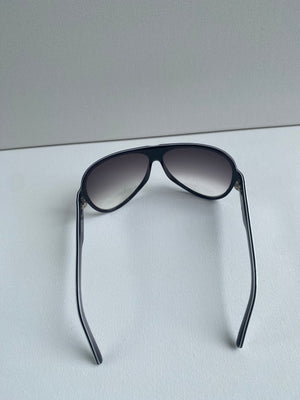 Vintage 00's FENDI Monogram Logo Black White Aviator Sunglasses