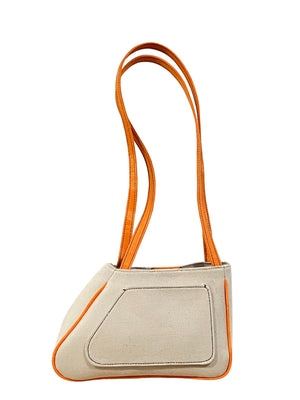 Sophia Asymmetrical Small Tote in Canvas and Mango Moire - For the Ages