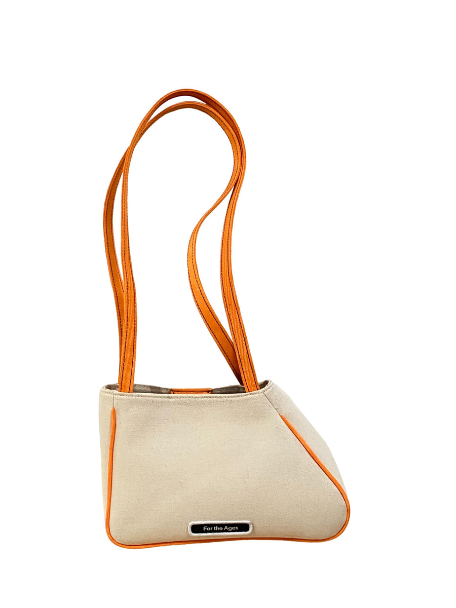 Sophia Asymmetrical Small Tote in Canvas and Mango Moire – For