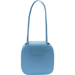 Yoko Tote in Sky Blue Polyester Satin - For the Ages