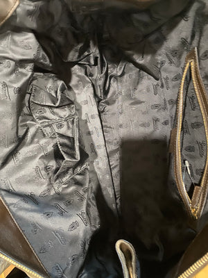 Vintage 00's Gucci Hysteria Suede Brown/Grey Tote Bag