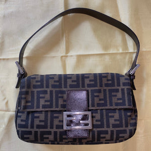 Fendi Mama Zucca Logo Leather Handbag Purse