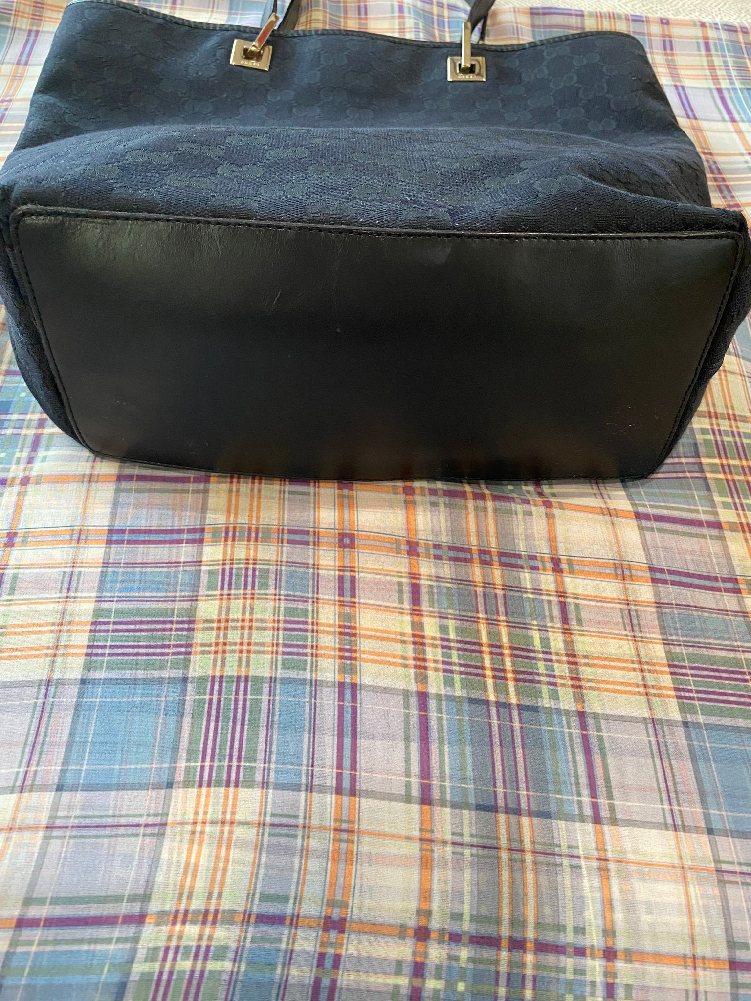FENDI Vintage Small Tote Black & Brown Canvas Shopping Bag 