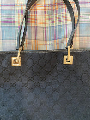 Gucci Black, Pattern Print GG Canvas Shoulder Bag