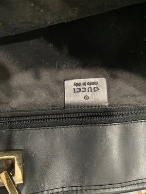 Gucci Black Monogram Canvas Double Zip Top Tote Bag Satchel – OPA