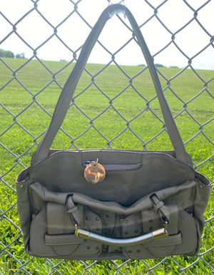 Vintage 00's Chloé Saskia Grey Leather Studded Tote