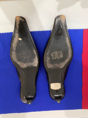Vintage Prada Grommet Mule Kitten Heels