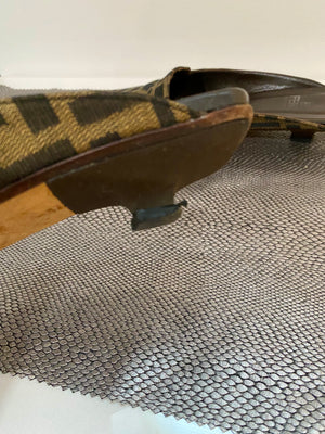 Vintage Fendi Zucca Slingback Heels – For the Ages