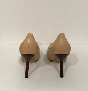 Early 00's Tom Ford Gucci Nude Leather Pointed Toe Heels