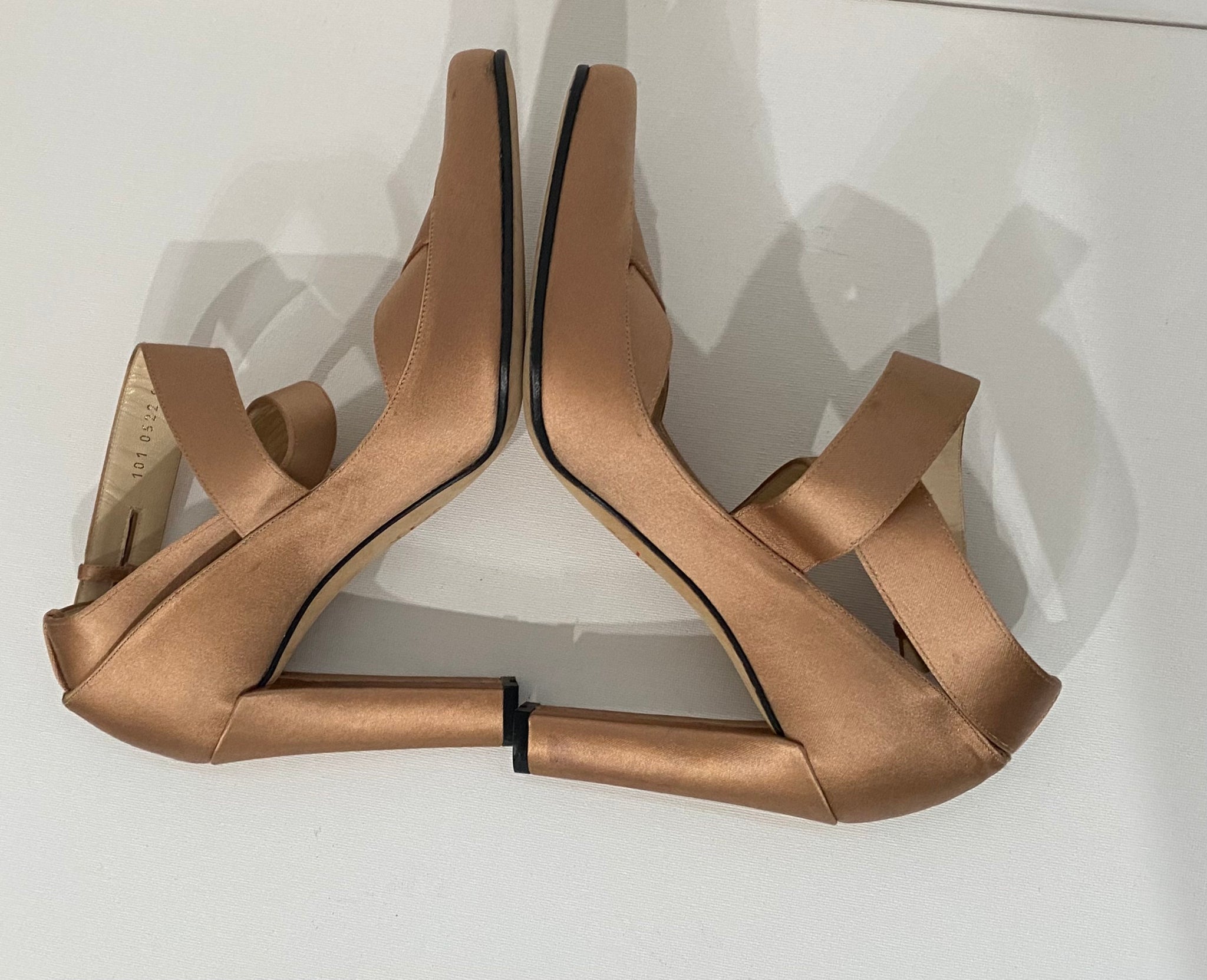 Early 00's Tom Ford Gucci Pale Pink Satin Balletcore Mary Jane Heels