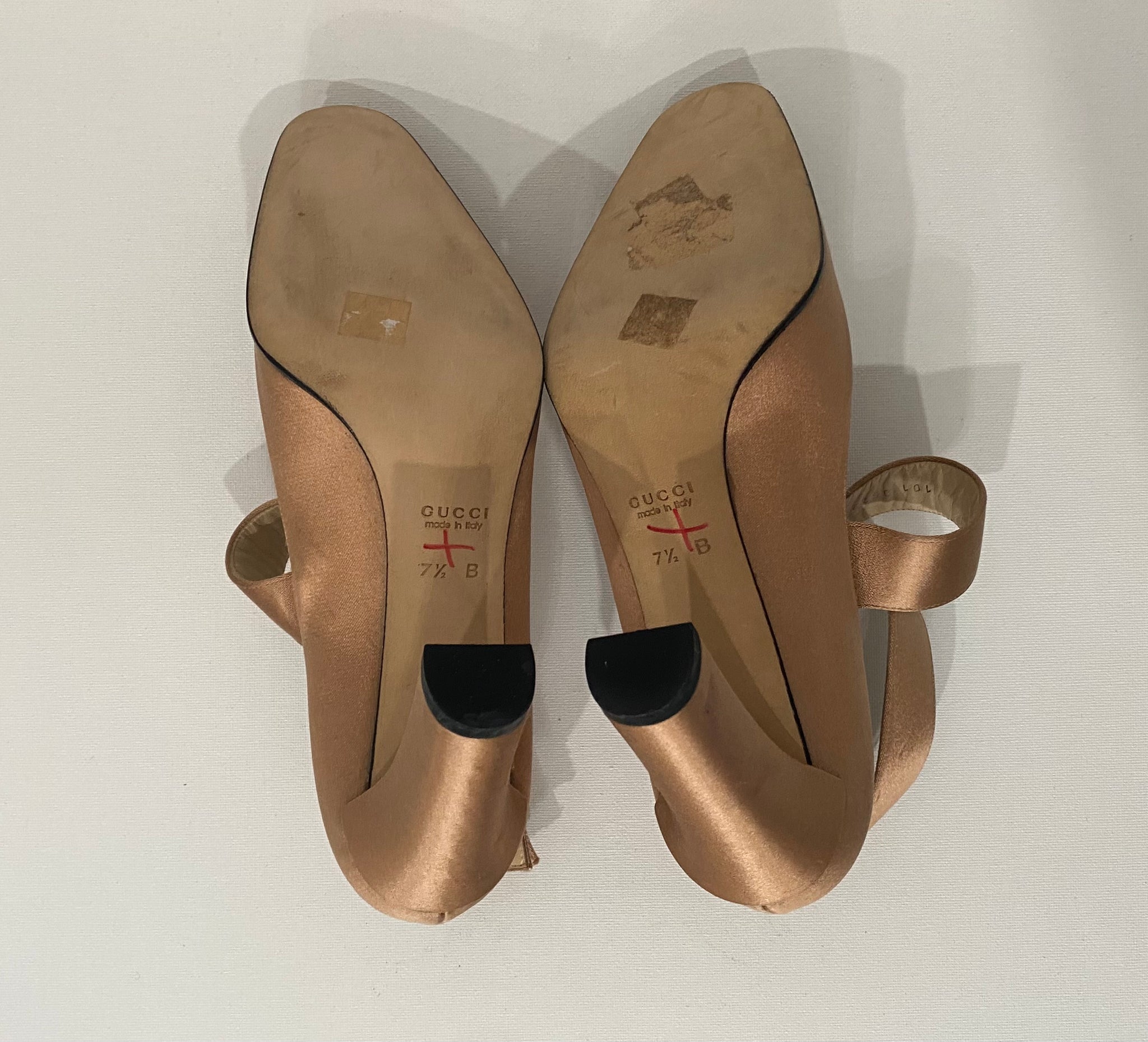 Early 00's Tom Ford Gucci Pale Pink Satin Balletcore Mary Jane Heels