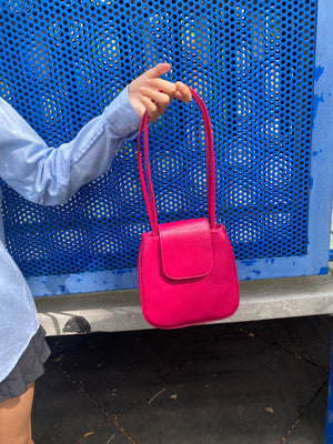 Yoko Tote in Raspberry Faux Lizard