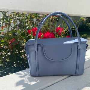 *SPECIAL PRICING* Grace Case in Powder Blue Satin with Black Contrast Stitching