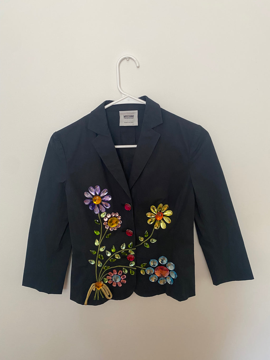 Vintage 00’s Moschino Cheap And Chic Gem Embellished Cropped Blazer