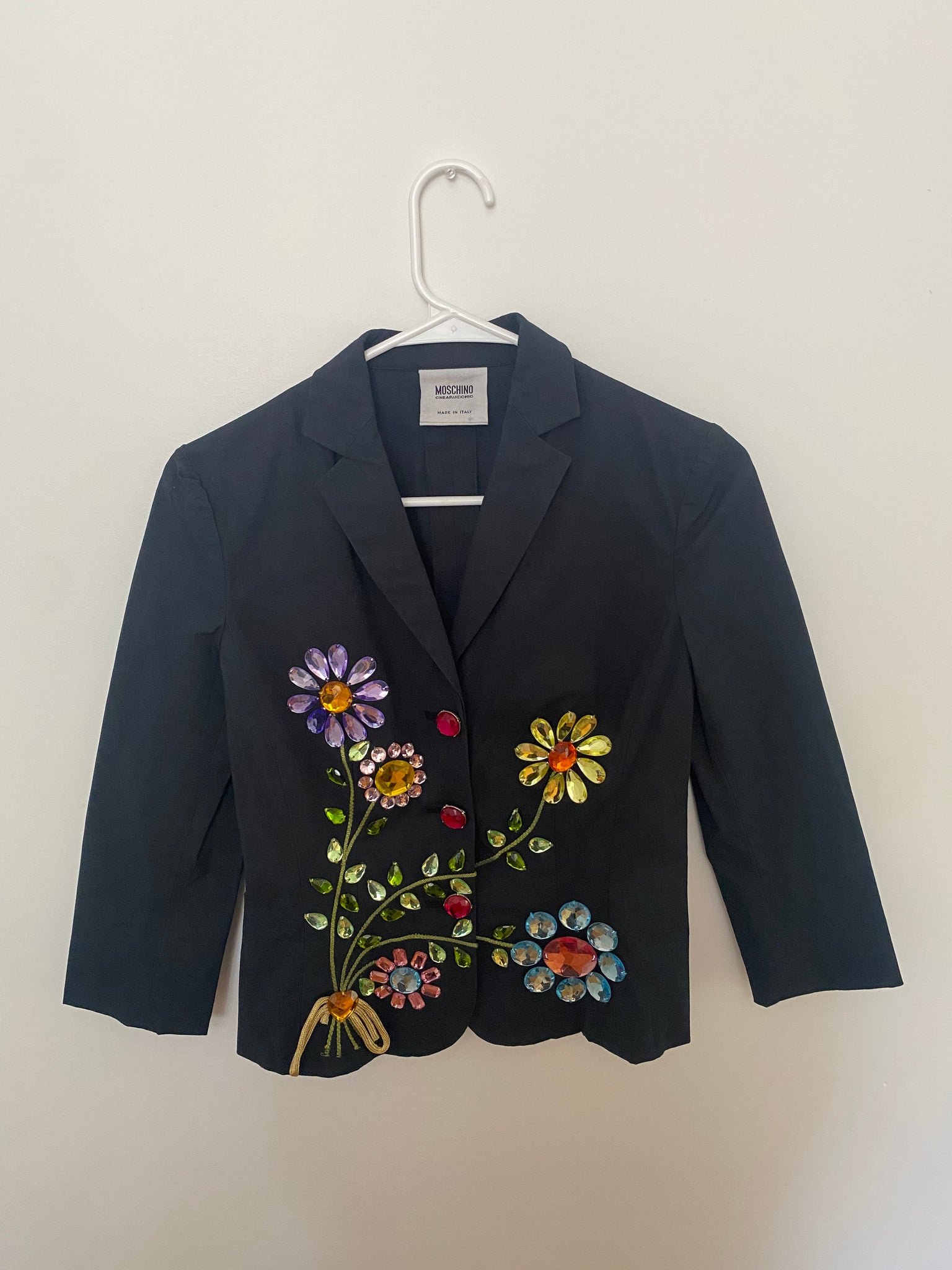 Vintage 00’s Moschino Cheap And Chic Gem Embellished Cropped Blazer
