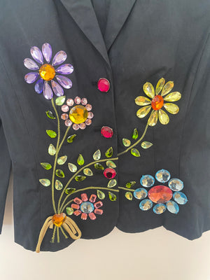 Vintage 00’s Moschino Cheap And Chic Gem Embellished Cropped Blazer