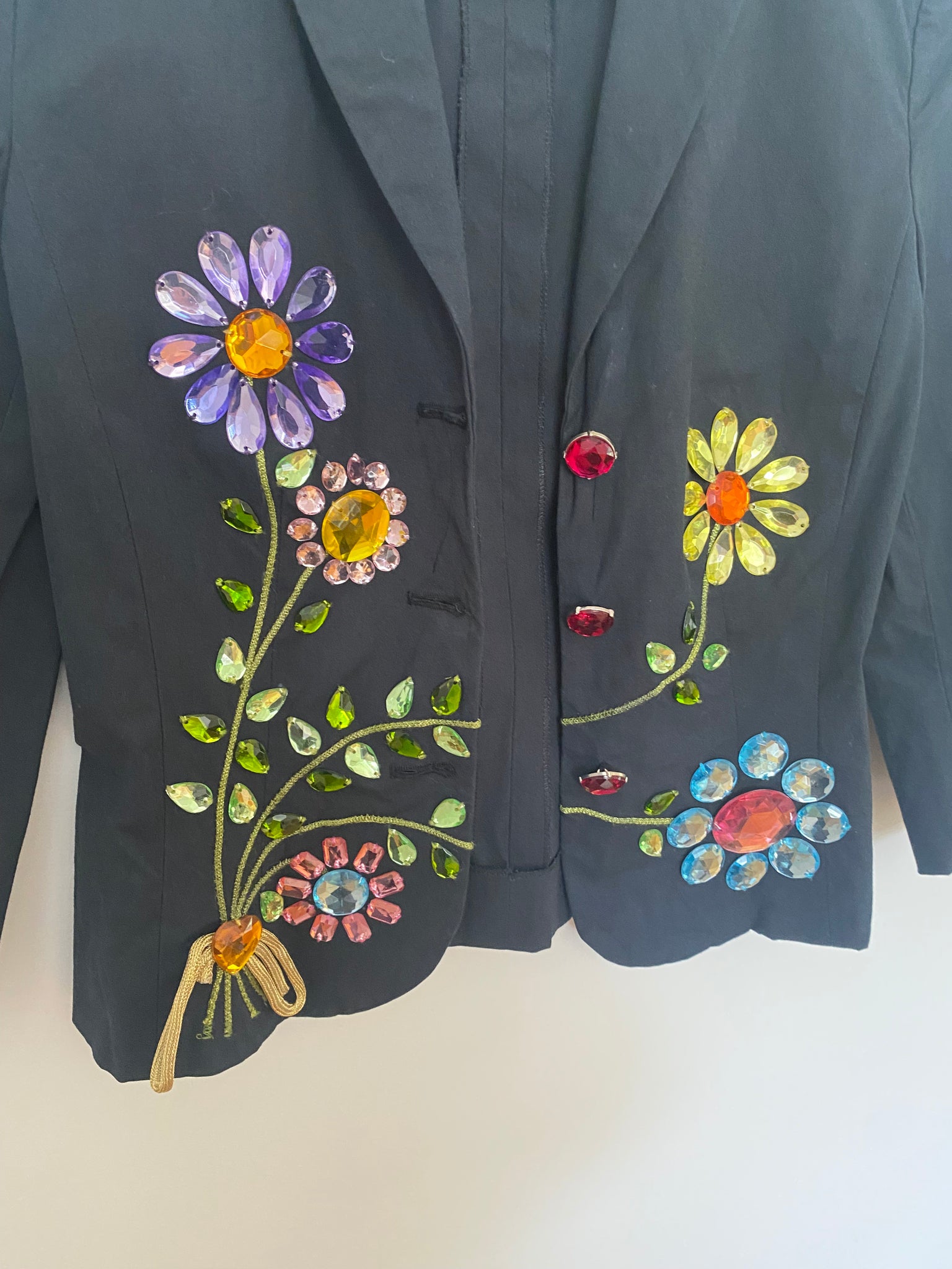 Vintage 00’s Moschino Cheap And Chic Gem Embellished Cropped Blazer