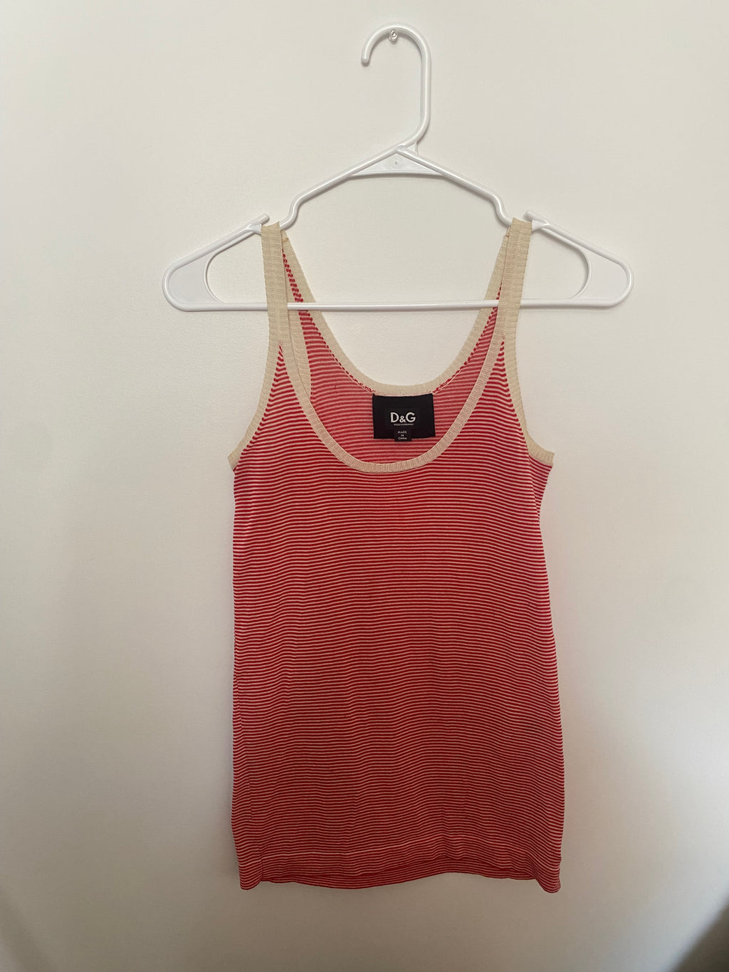 Vintage 00’s D&G Striped Red/Creme Knit Tank