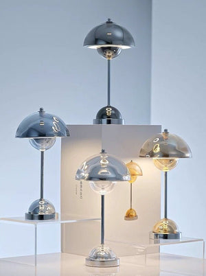 Chrome Flowerpot Dimmable Table Lamp