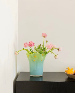 Handblown Wavy Glass Vase