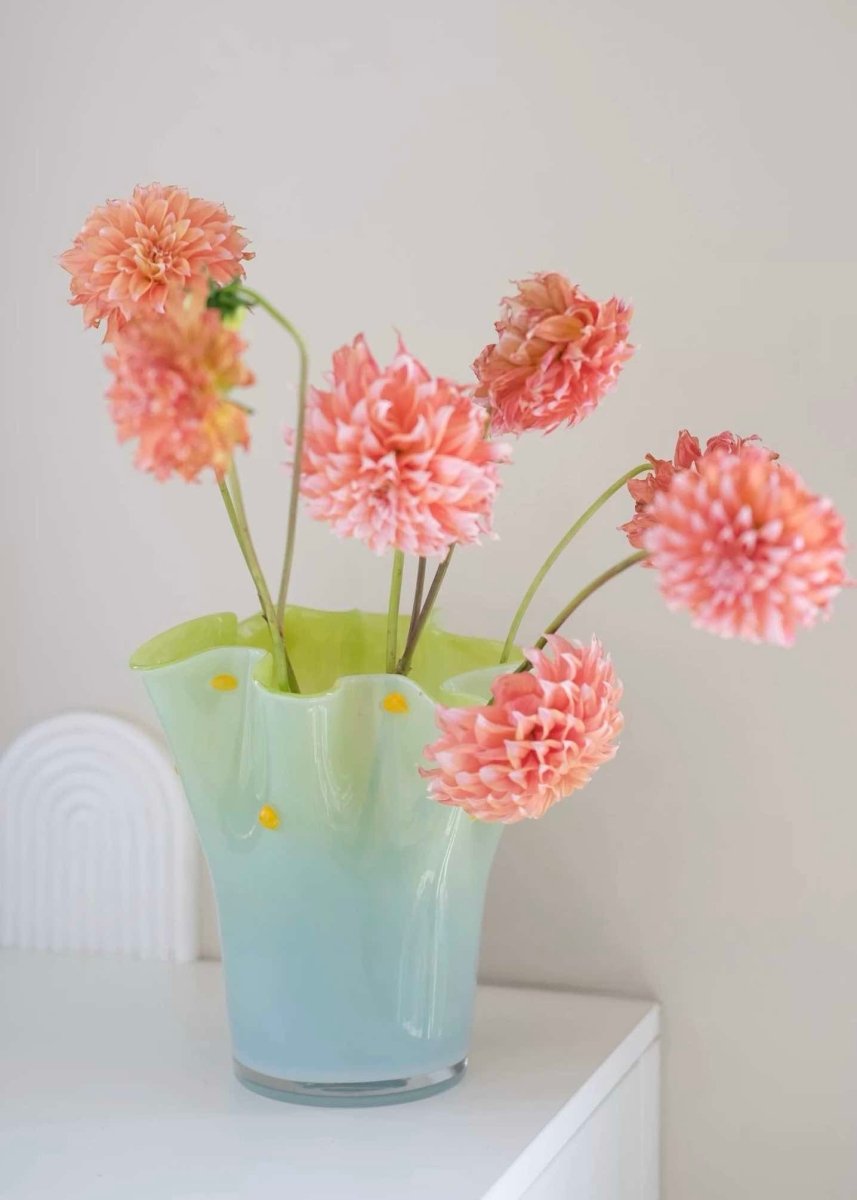 Handblown Wavy Glass Vase