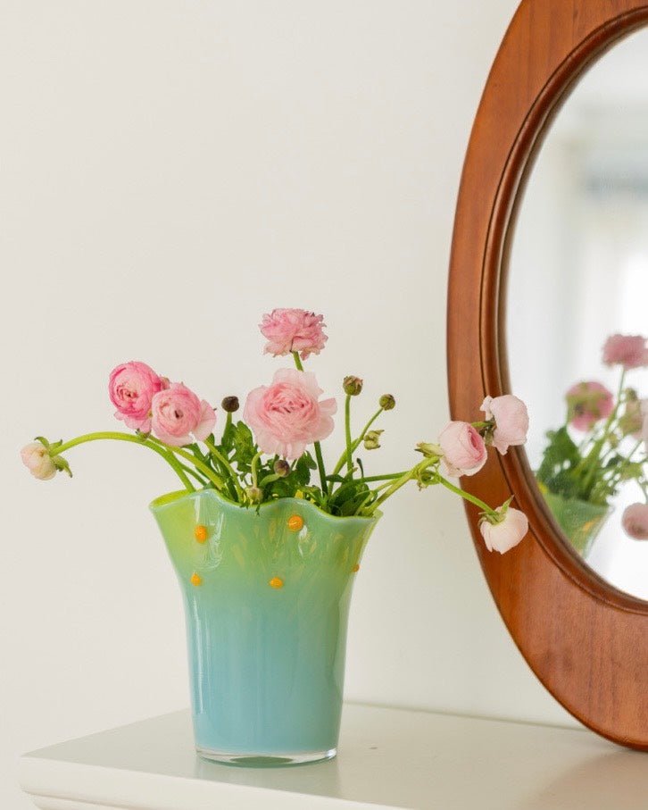 Handblown Wavy Glass Vase