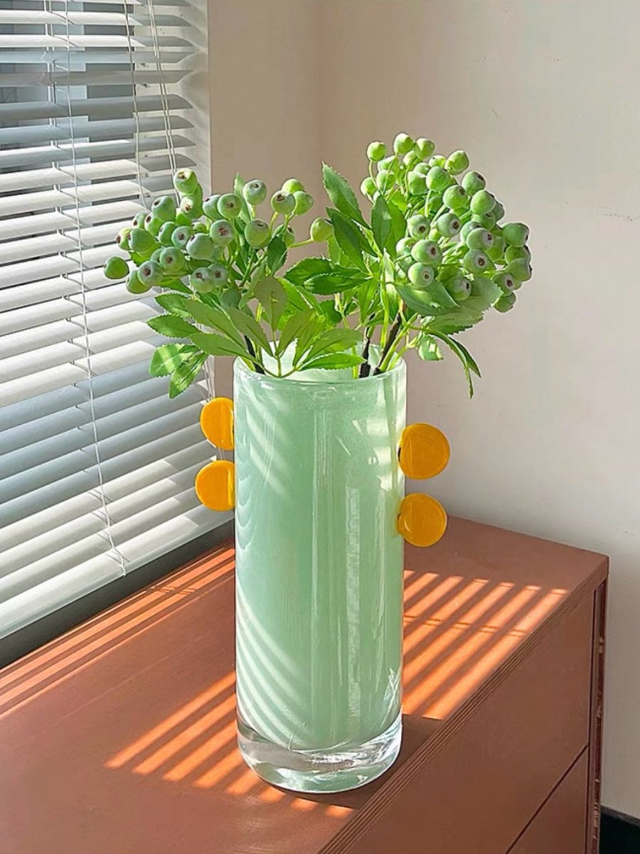 Handblown Pastel Glass Cylinder Vase (2 Colors)