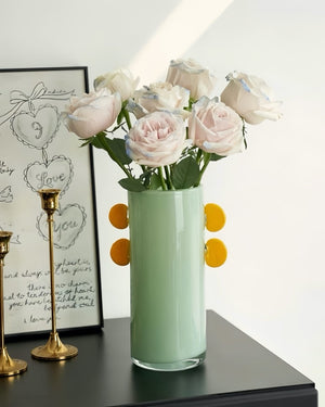 Handblown Pastel Glass Cylinder Vase (2 Colors)