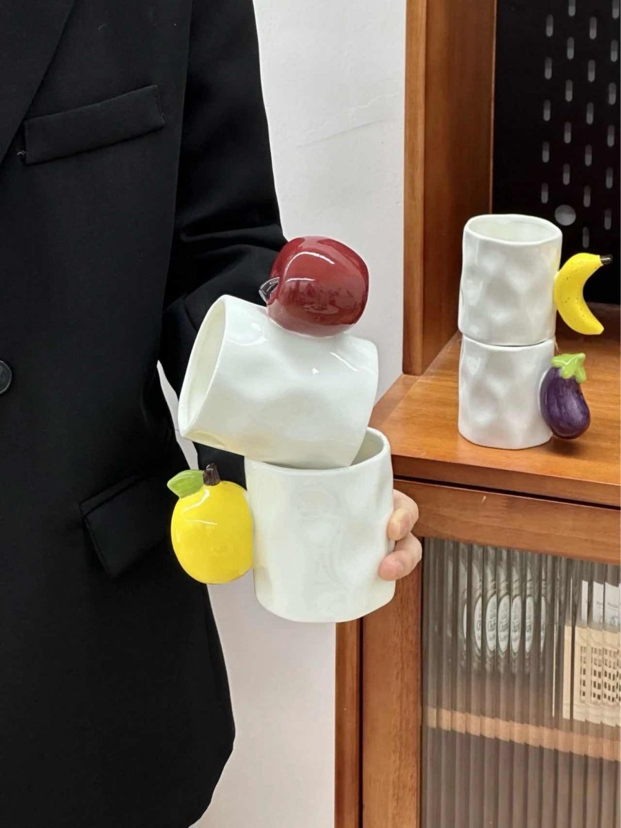 Ceramic Fruit Coffee Mug, Whimsical Espresso Cups