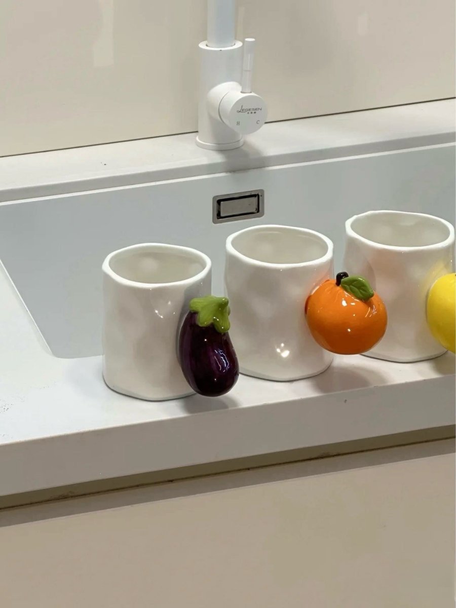 Ceramic Fruit Coffee Mug, Whimsical Espresso Cups