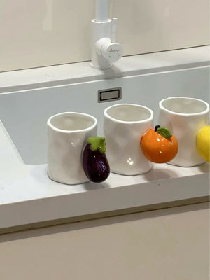 Ceramic Fruit Coffee Mug, Whimsical Espresso Cups