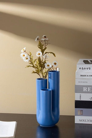 Memphis Triple Stem Ceramic Vase