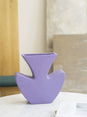 Handmade Memphis Ceramic Vase in Lavender