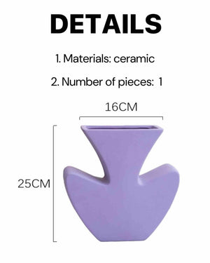 Handmade Memphis Ceramic Vase in Lavender