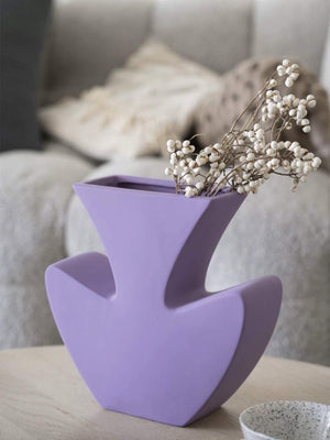 Handmade Memphis Ceramic Vase in Lavender