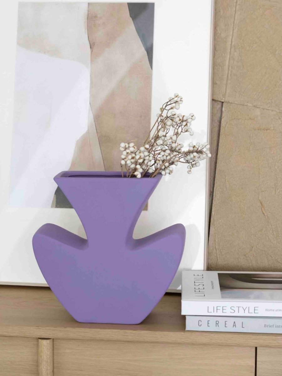 Handmade Memphis Ceramic Vase in Lavender