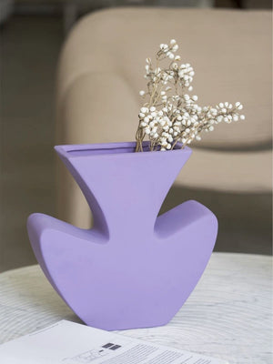 Handmade Memphis Ceramic Vase in Lavender