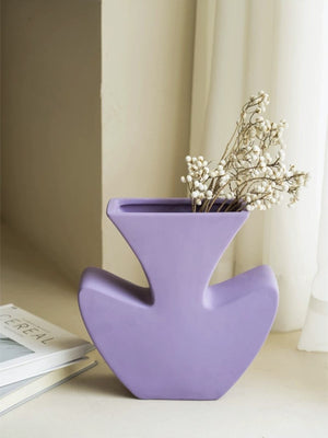 Handmade Memphis Ceramic Vase in Lavender