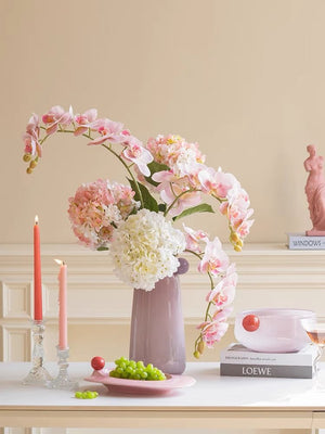 Pink Glass Tall Cylinder Vase