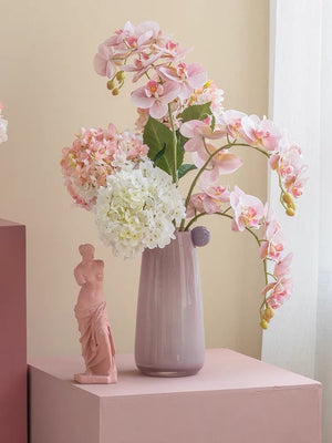 Pink Glass Tall Cylinder Vase