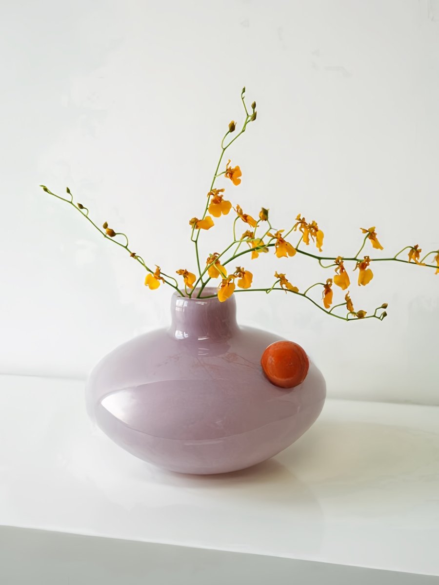 Pink Glass Dot Vase