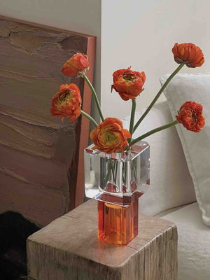 Modern Crystal Block Vase