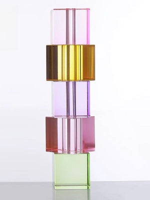 Modern Crystal Cube Bud Vase