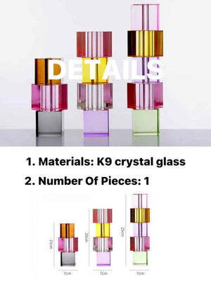 Modern Crystal Cube Bud Vase