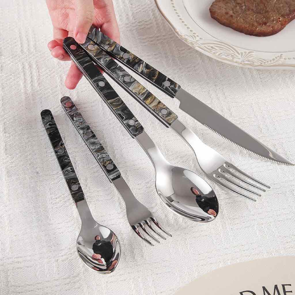 Bistro Style Cutlery Silverware Set, 10 Pieces (2 Colors)