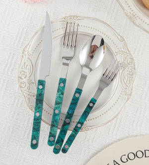 Bistro Style Cutlery Silverware Set, 10 Pieces (2 Colors)