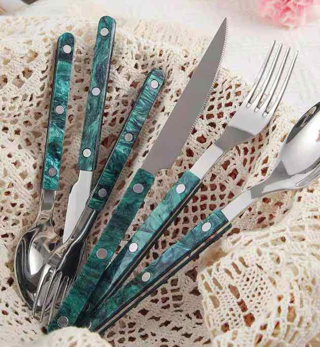 Bistro Style Cutlery Silverware Set, 10 Pieces (2 Colors)