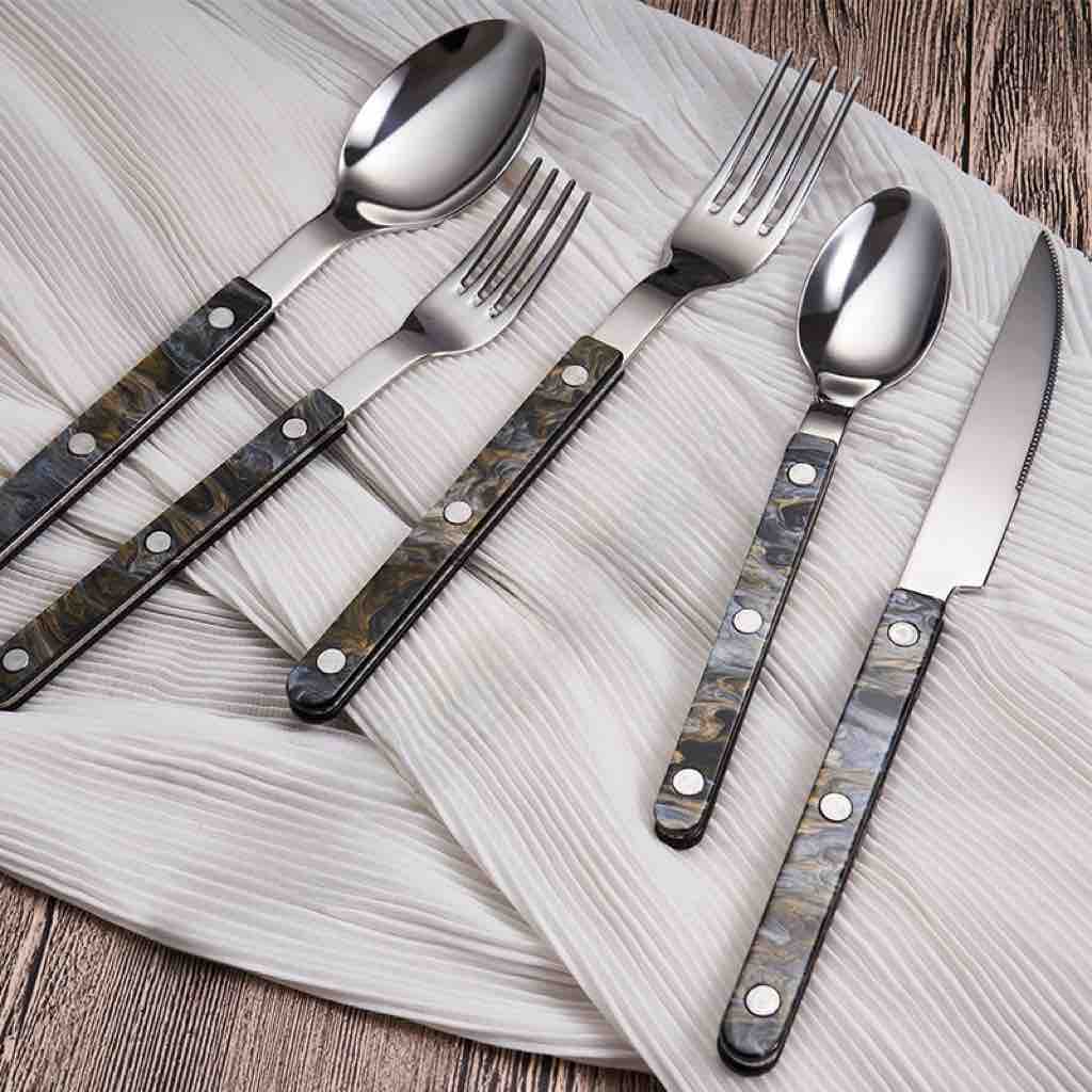 Bistro Style Cutlery Silverware Set, 10 Pieces (2 Colors)