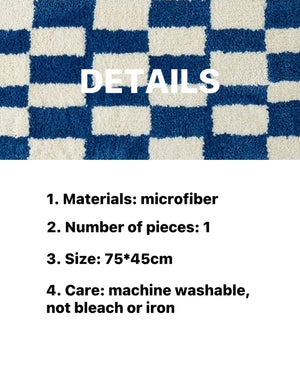Ultra Soft Retro Checker Bath Rug, Absorbent + Anti-Slip