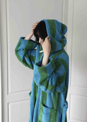 Retro Stripe Bath Robe - 100% Organic Cotton